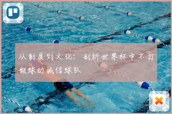 从制度到文化：剖析世界杯中不打假球的诚信球队